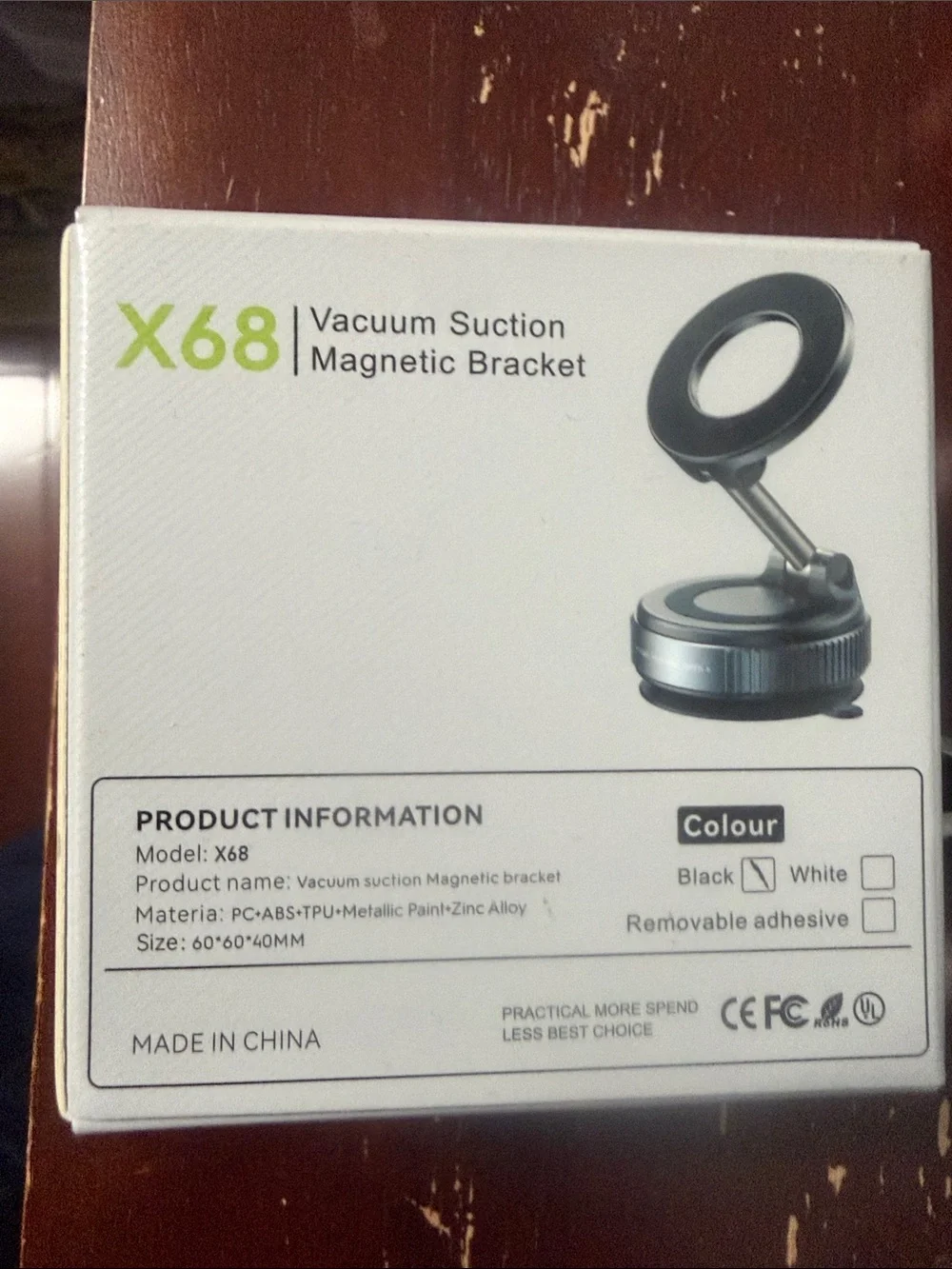 X68 Vacuum Suction Magnetic Bracket - Black